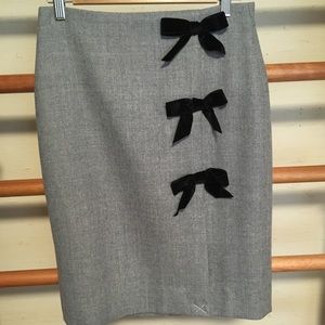J crew bow wool skirt super 120s size 4p NWT